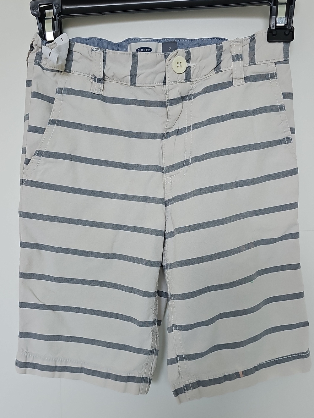 Old Navy White Shorts with Blue Stripes Boys Sz 7